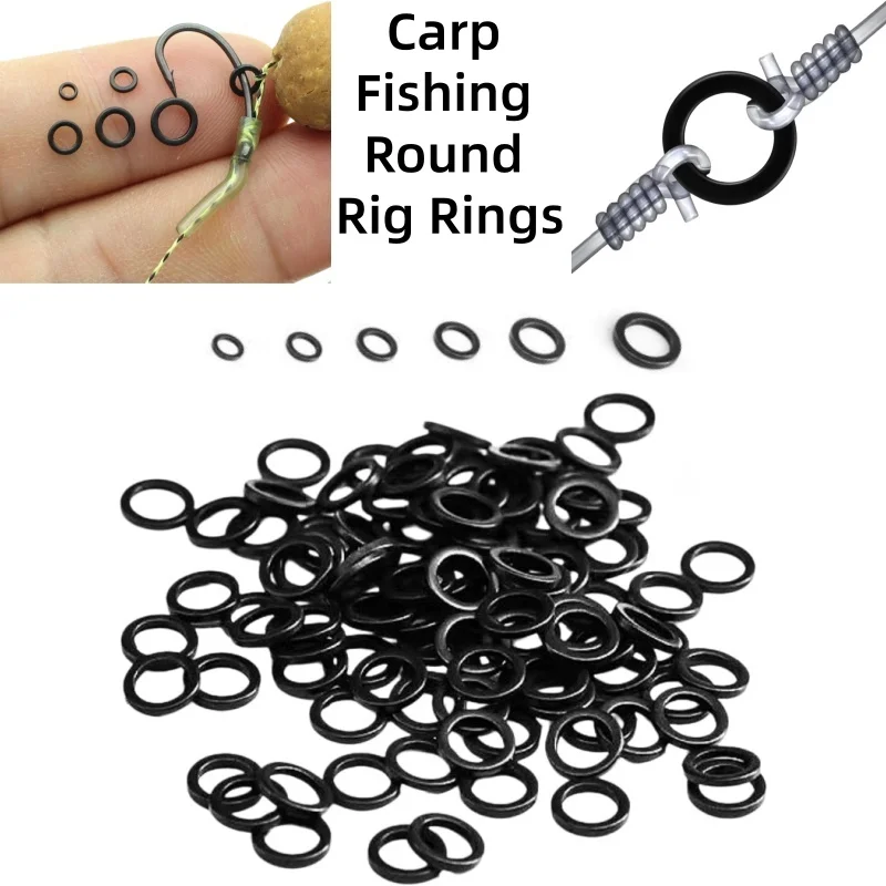 100/200 Stück Karpfenangel-Ringe, robuste O-Ringe für Hakenverbindungen, 2,0 mm, 2,5 mm, 3,1 mm, 3,7 mm, 4,4 mm, 5,4 mm