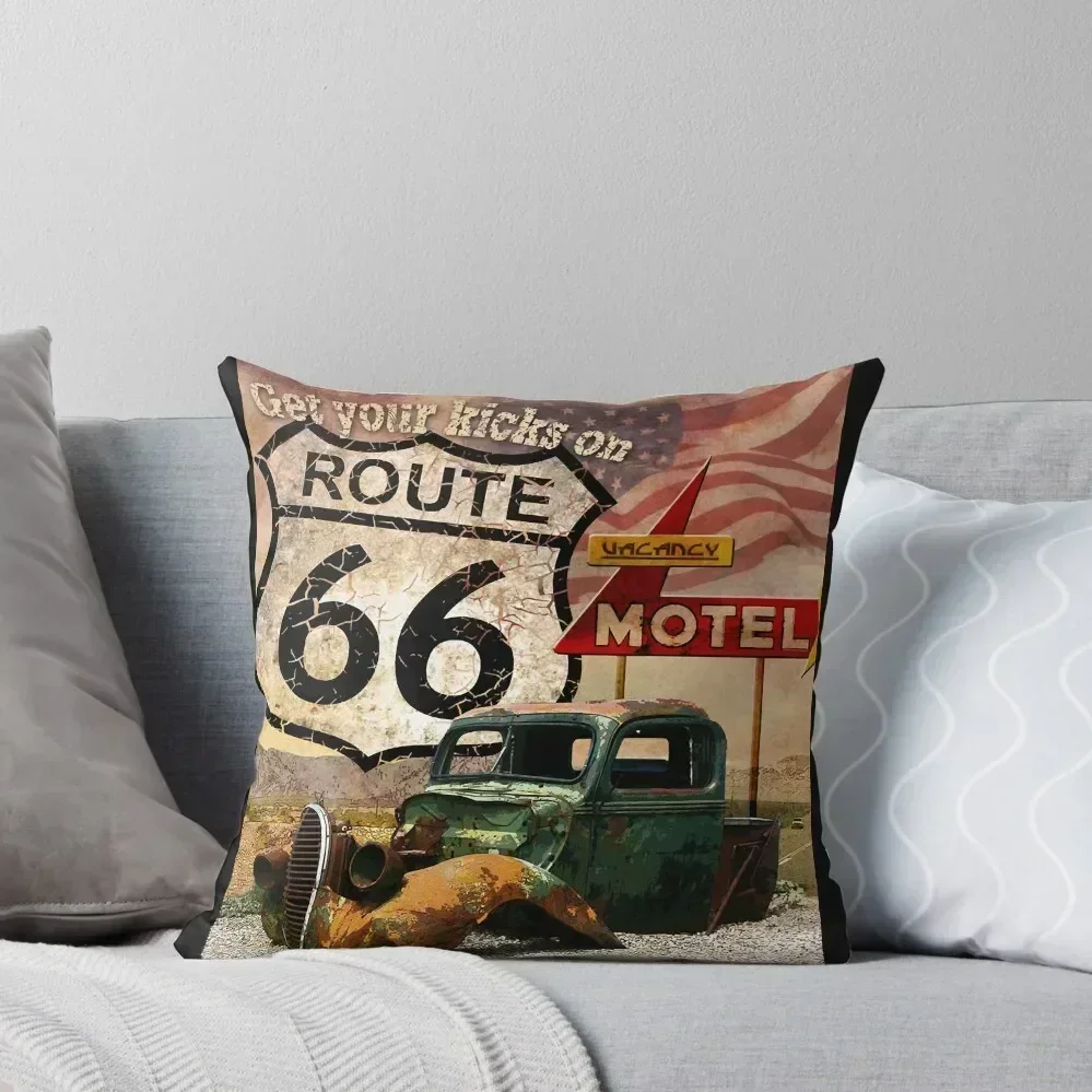 Get your Kicks on Route 66 Classic Throw Pillow Sitting Cushion Pillowcases Bed Cushions Marble Cushion Cover pillow