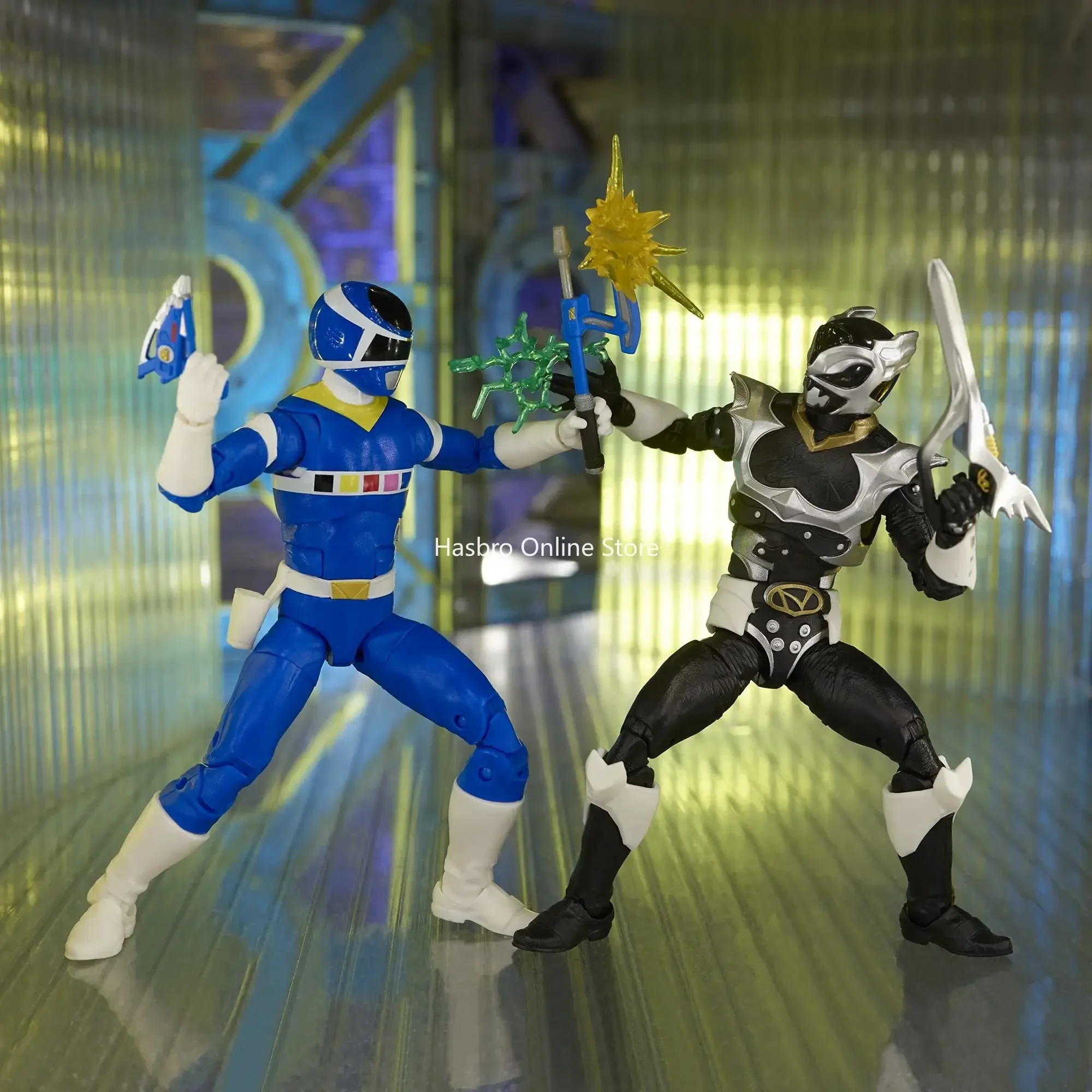 Hasbroパワーラングラーライトニングコレクション、ブルーラングラーvs.シルバーおよびpsycho ranger、アクションフィギュアおもちゃ、f2047、2パック、6インチ