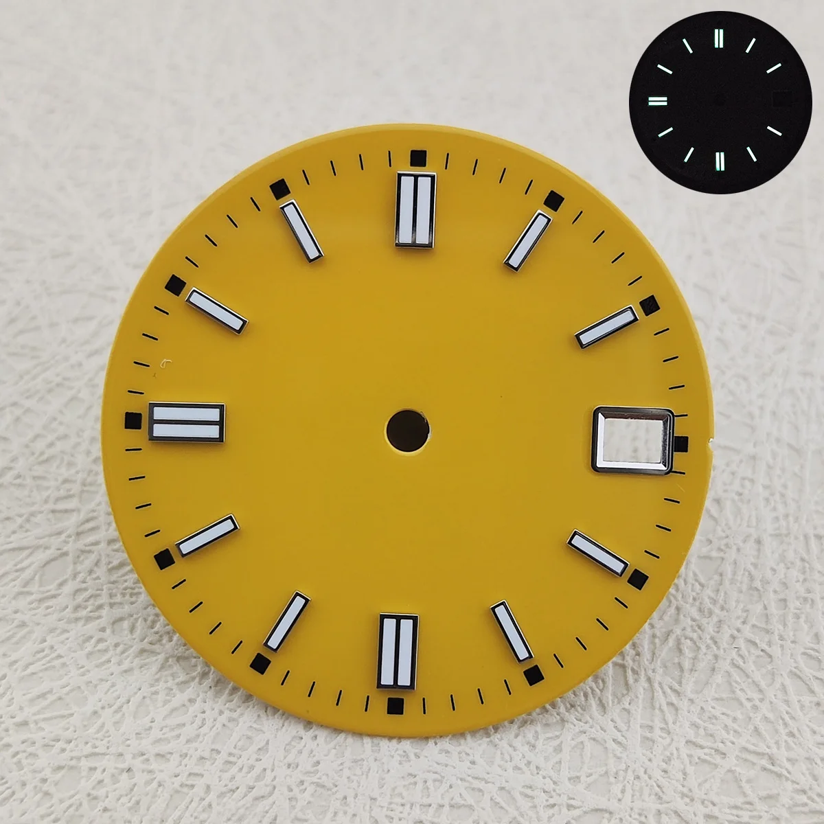 Nem-esfera NH35 NH36 de 28,5mm, Dial de diamante con logotipo personalizado, esfera verde brillante, accesorios de reloj NH35, adecuado para movimiento NH35, NH36