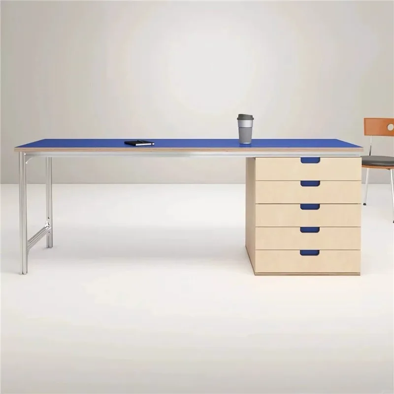 Bauhaus Ocean Panel Aluminum with Cabinet, Computer Desk Long Table Studio Desk, Desk