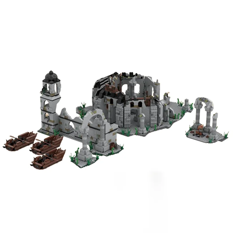 2838pcs MOC Fall Osgiliath Medieval Castle Model Building Blocks Home Decor Desk Display Shelf Accent Collector Gift For Adults