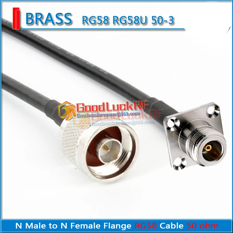 

High-quality L16 N Male to N Female Flange 25 * 25mm Jack Connector Pigtail Jumper RG-58 RG58 3D-FB Extend cable 50 Ohm low loss