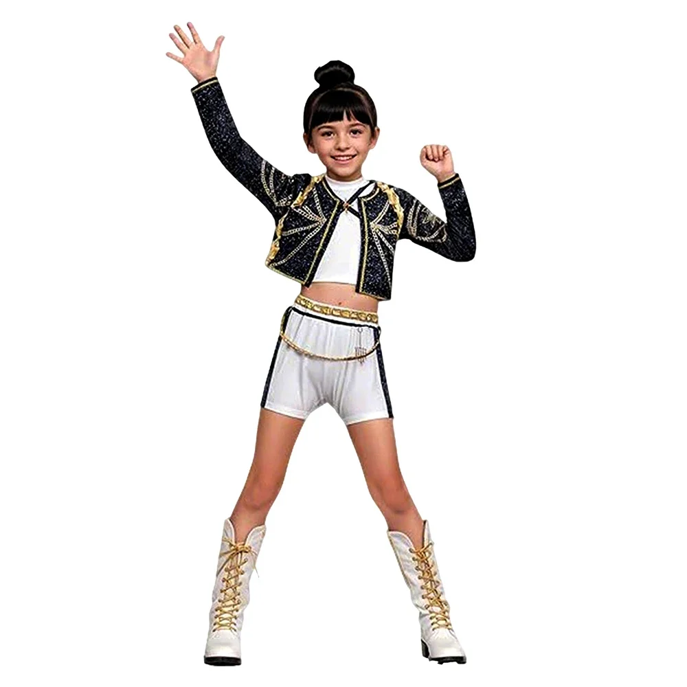 2025 Halloween Costume de Cosplay Rumi pour enfants filles, 3 pièces, vêtements de jeu de rôle de groupe Idol Star Kpop, Costume