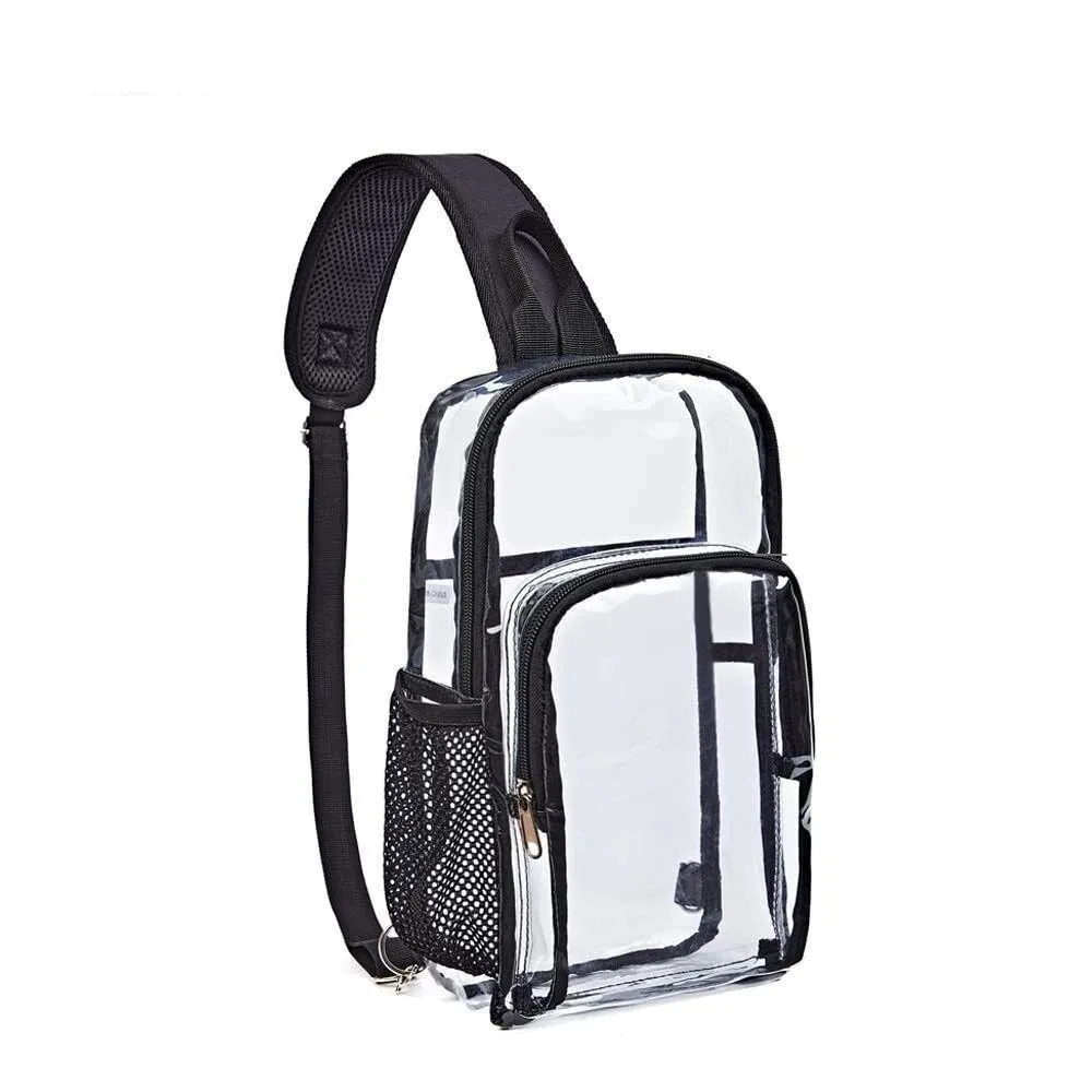 Casual Large Capacity Transparent Crossbody Bag Waterproof Lightweight Clear Chest Bag Fanny Pack Sling PVC Shoulder Bag Women