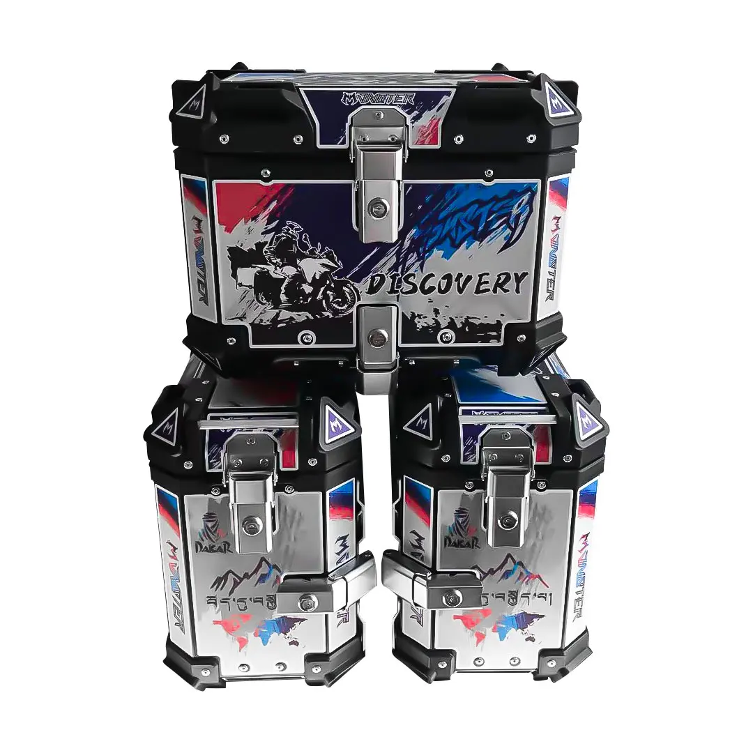 

STLF ZHUITU Top and Sides Box Trailer Motorcycle Decal Design Side Box for Storage 38L Pannier 45L Rear Box