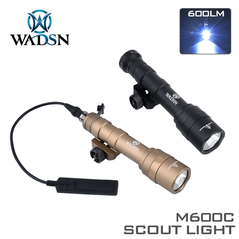 WADSN Tactical Surefir M600C M600 Scout Light Rifle Weapon Flashlight LED White Torch Hunting Airsoft LAMP With Constant Tailcap