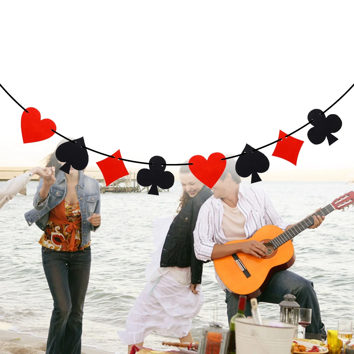 Thema Banner Chique grappige slinger voor Casino Party Decoraties Hangende muur Raam Deur Boomtak Binnen Buiten Poker