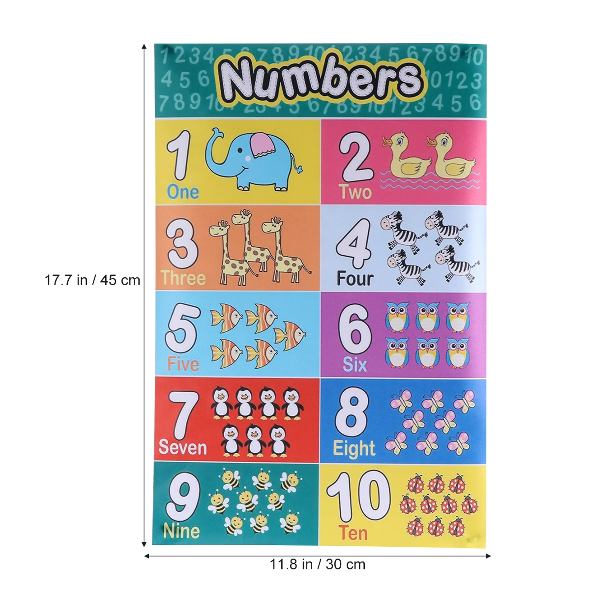 Frühes pädagogisches Alphabet Mathematik Kinder Kinder Wand karte Poster Büro Schulbildung (30x45cm)