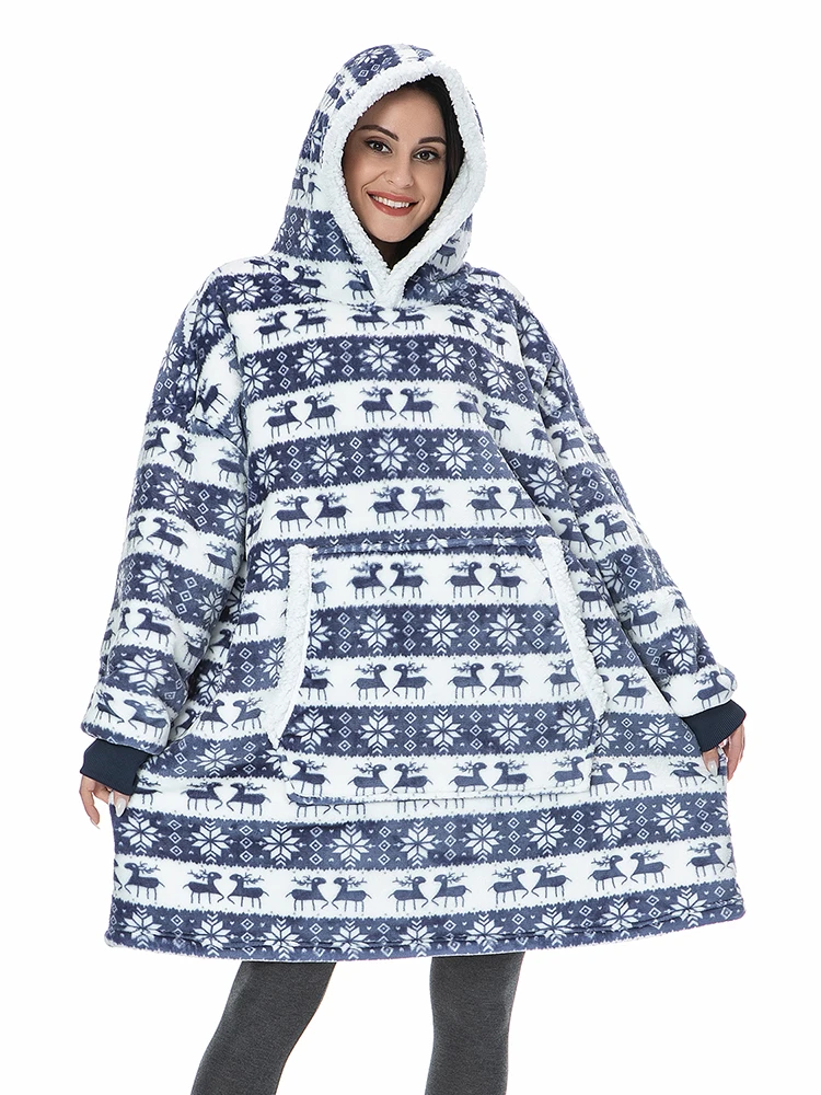 Oversized Hoodie Sweatshirt Women Tie Dye Hoodies Fleece Giant Wearable Blanket