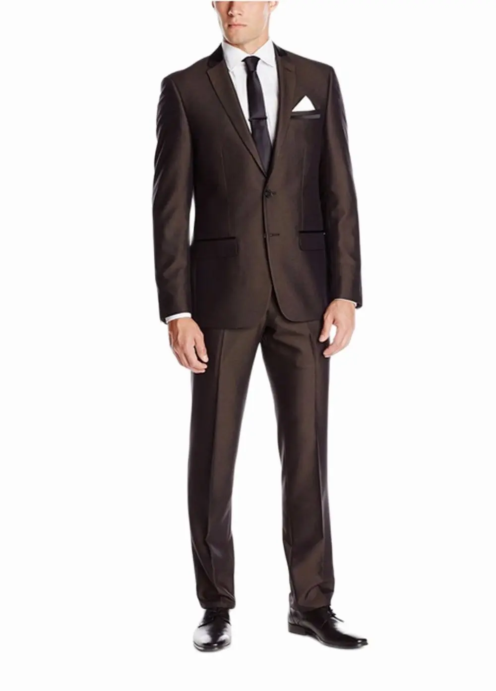 

2024 Hot Simple Suits Men Dark Brown Wedding Suits Grooms Tuxedos Mens Suits Fit Groomsmen Suits (Jacket+Pant)