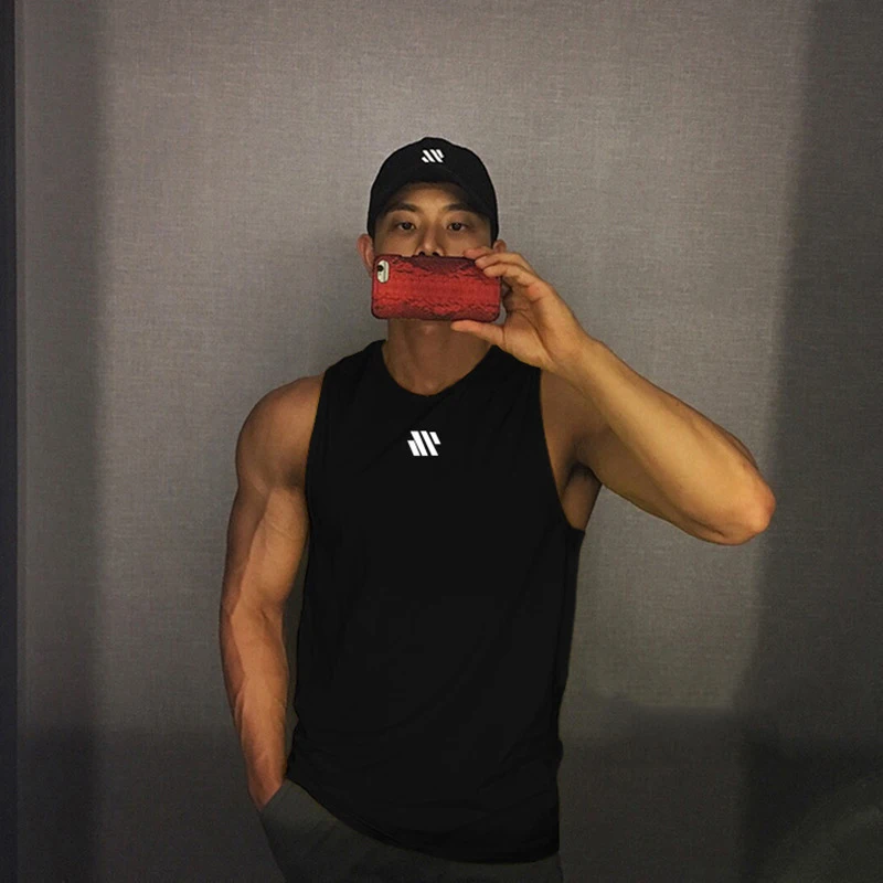 Men's tank top Summer thin running exercise fitness training vest for men Loose breathable mesh quick drying T-shirt for men image 2