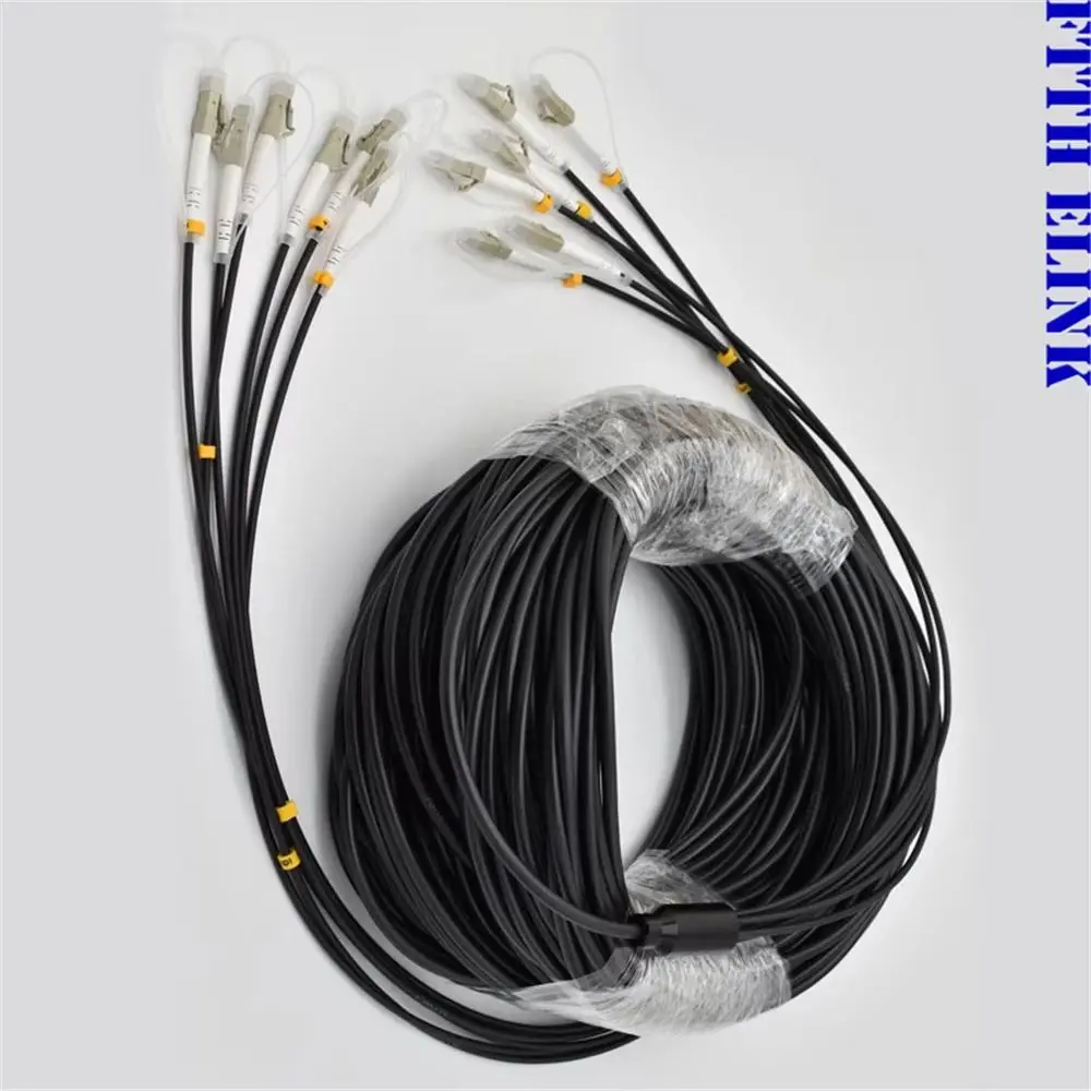

Armored patch cord 6 core OM3 TPU 150M-300M 6C SC LC FC ST APC Multimode 6 fibers optical fibre jumper outdoor 200m FTTHELINK