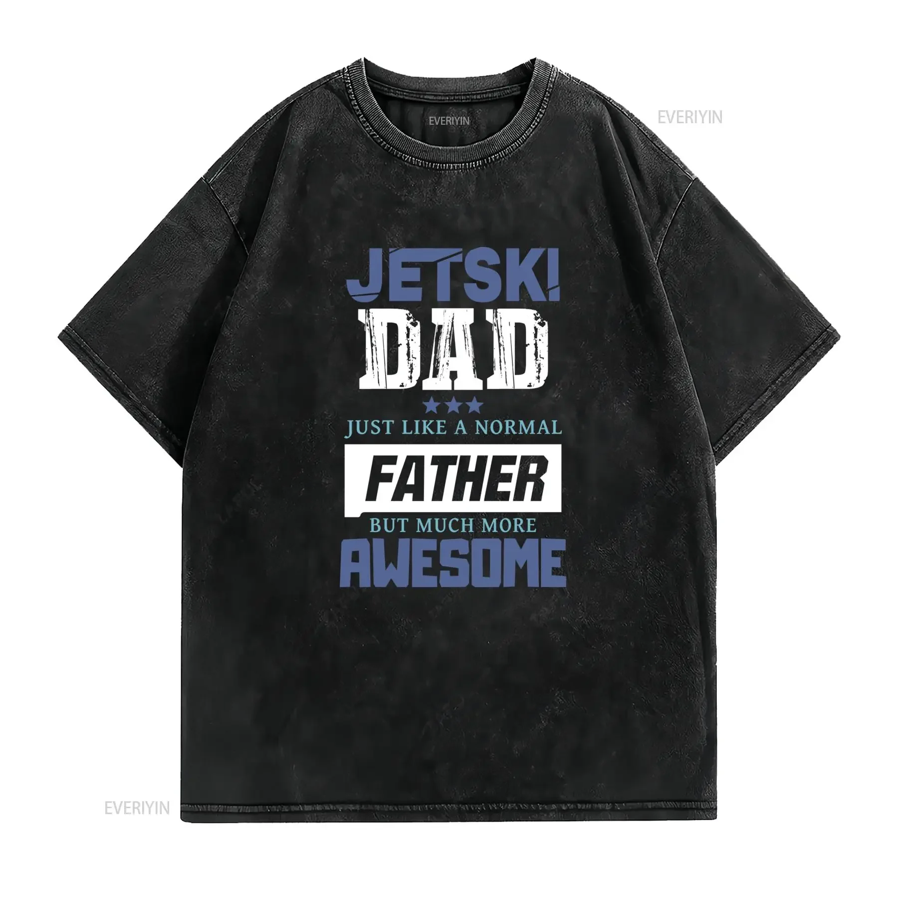 Funny Jet Ski Dad Awesome Father Slogan Print Casual Men's T Shirt vintage Washed Stylish Soft designer clothes Versatile