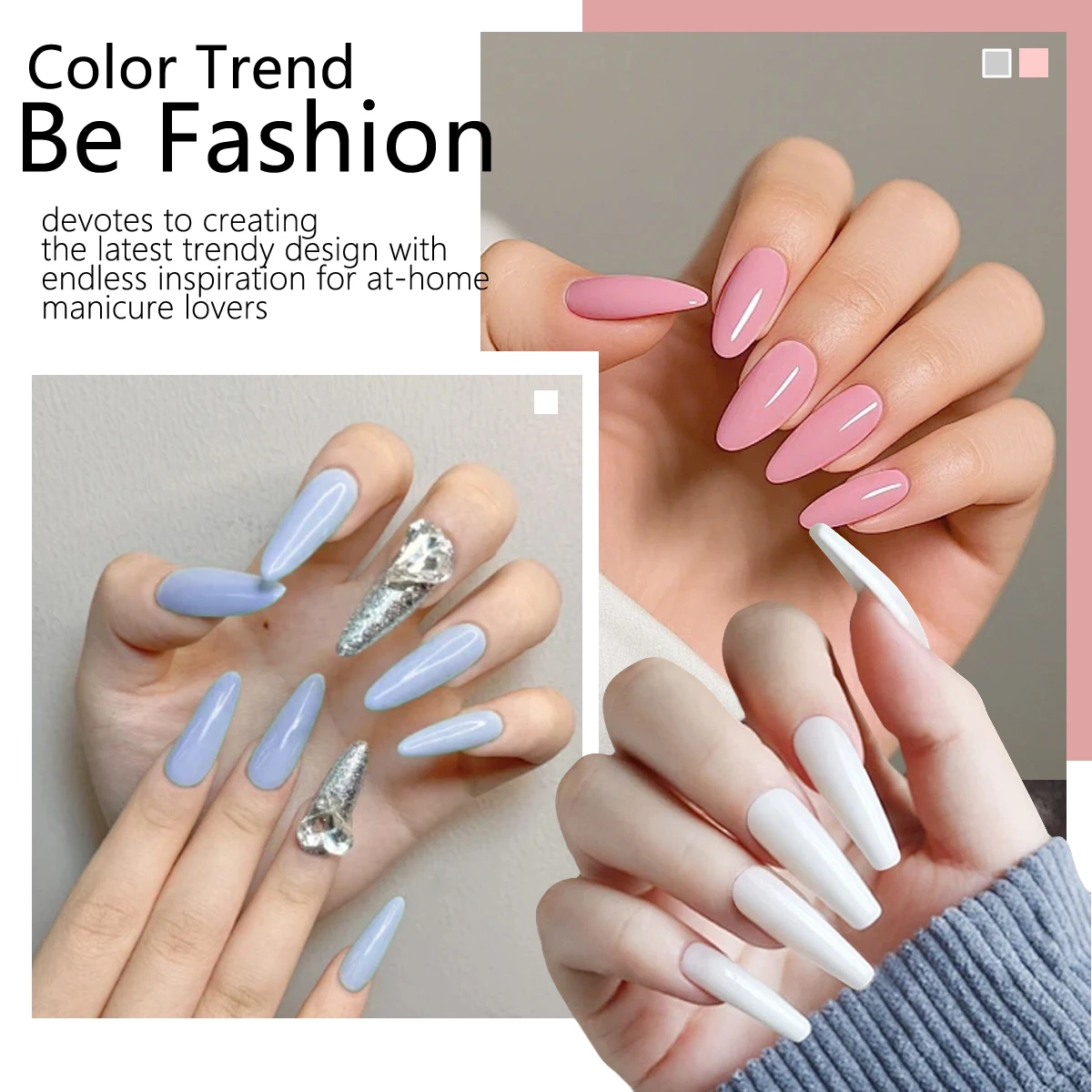 طقم طلاء أظافر جل مكون من 6 قطع مع معطف أساسي، وديكورات ملونة للحفلات والزفاف لجميع المواسم، هدية للنساء. #3