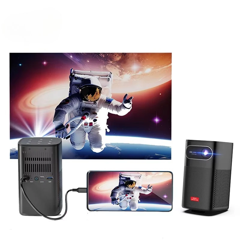 New design built-in battery projector camping smart wifi wireless mobile phone projection screen Android 1080p projector