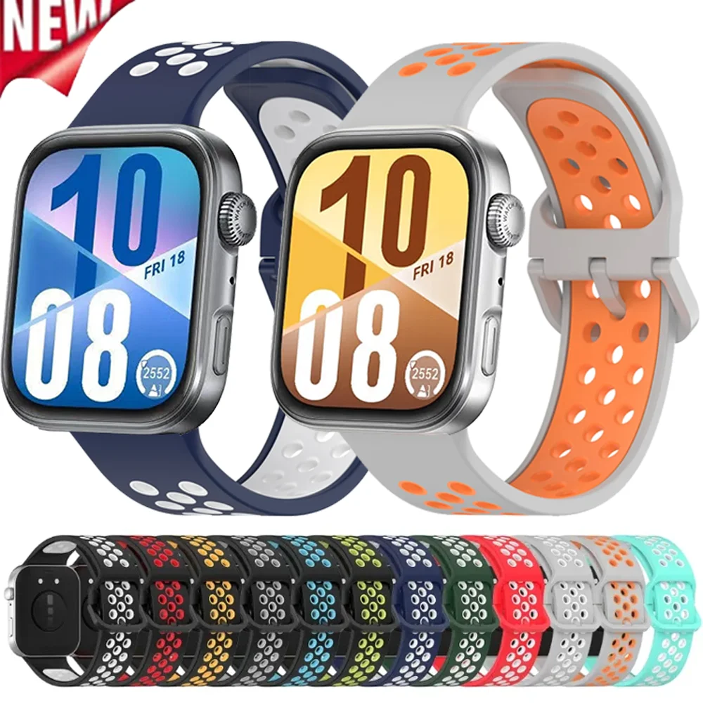 Двухцветный силиконовый браслет для часов Huawei Watch Fit 4/4pro, мягкий удобный браслет-браслет для часов Huawei Fit 3, аксессуары Correa