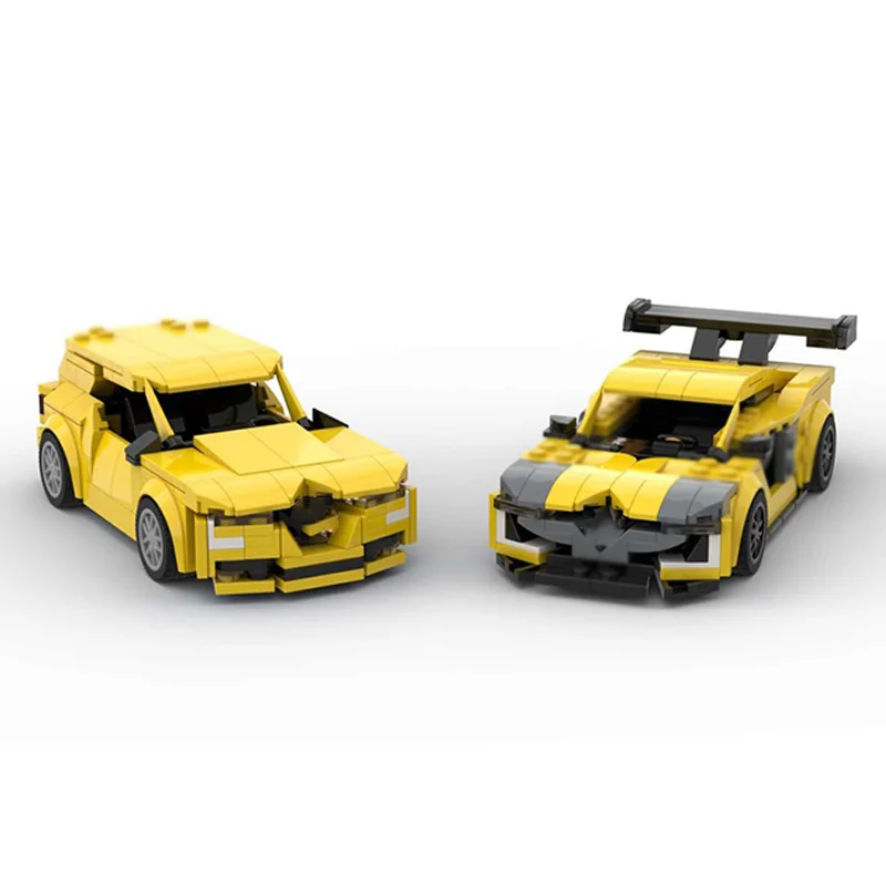 City Car Model MOC Building Bricks Compact Sedan And Racing Car Modular Technology Children Holiday Gifts Assemble Toys Suit