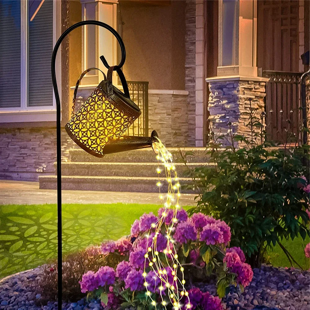 

Solar Watering Can Light Hanging Waterfall Lamp Waterproof Outdoor Garden Decor Yard Porch Lawn Backyard Landscape Sun LED Lamp