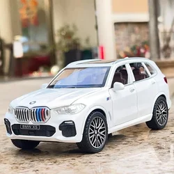 1:32 Scale BMW X5 Alloy Cars Models Diecast Toys Light Sound SUV 6 Doors Opened Miniature Vehicles for Kids Collection Gifts