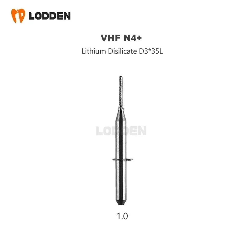 1pcs Dental Lab VHF N4+ Milling Burs for Glass Ceramic Lithium Disilicates D3 Cutters 0.6/1.0/2.4 Diamond Grinding Tools