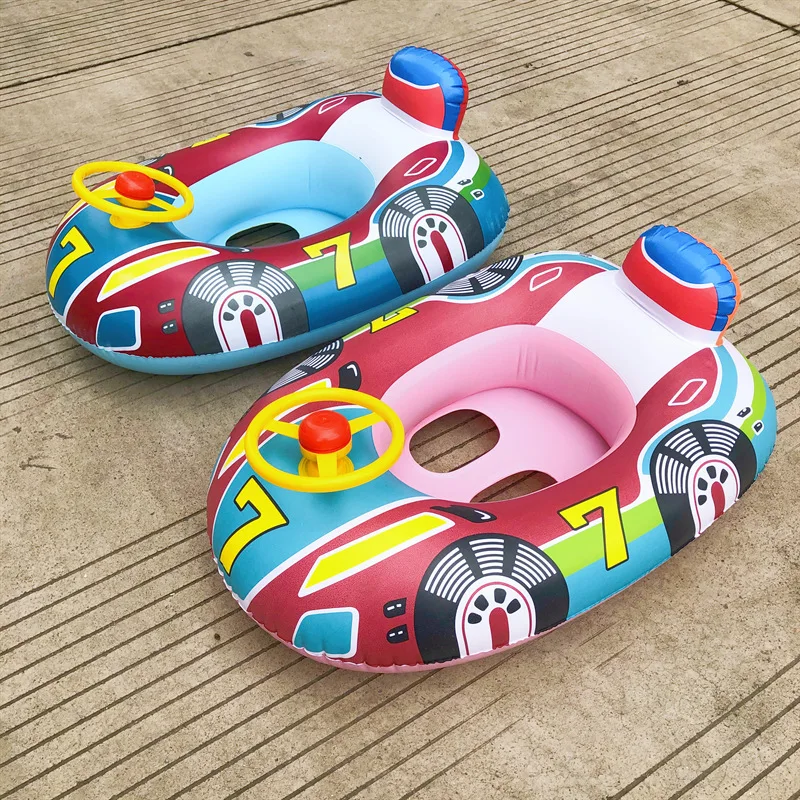 Inflatable Float Seat Baby Swimming Circle Car Shape Toddler Swimming Ring Kid Child Swim Ring Accessories Water Fun Pool Toys