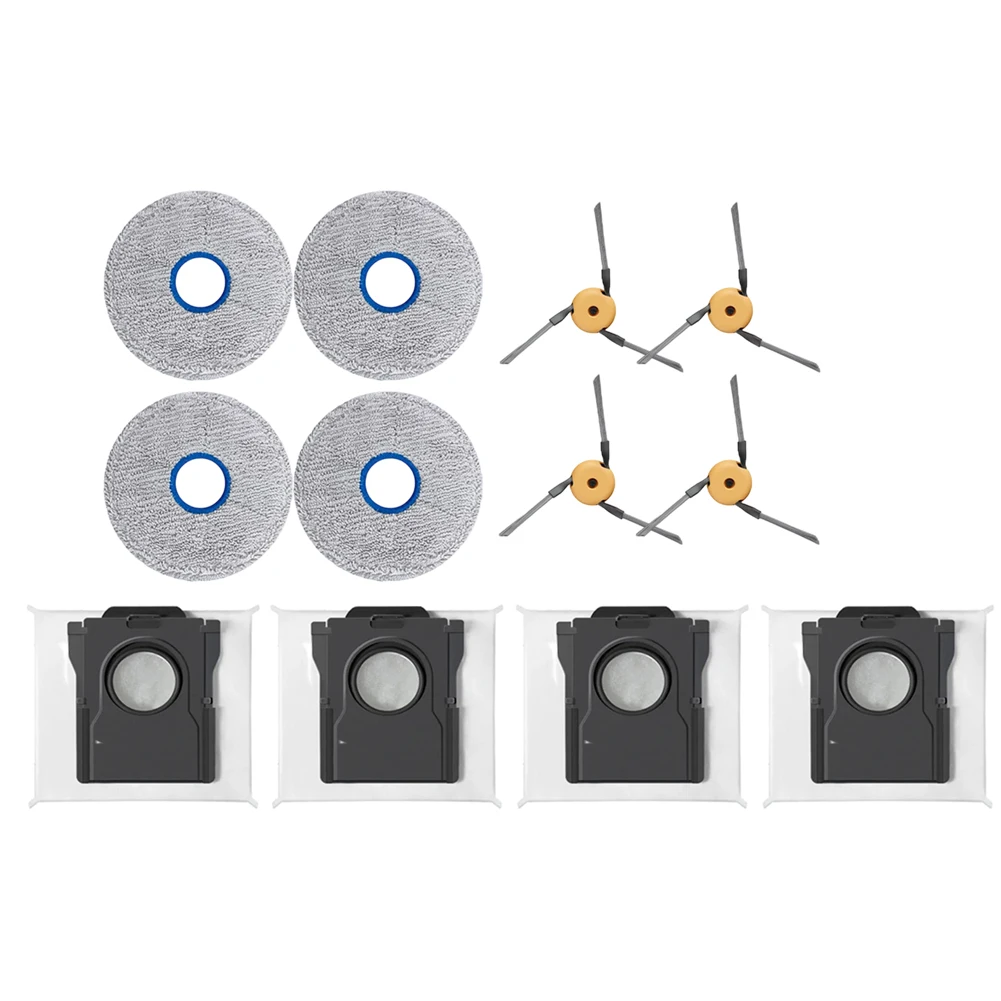 Accessory Set for DREAME for x60 for Max Ultra Robot Vacuum Featuring Side Brushes Mop Pads and Airflow Optimized Dust Bags