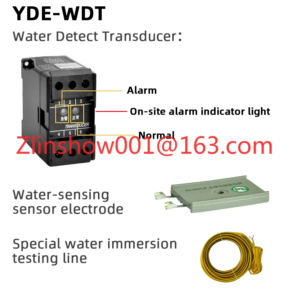 YADA YDE-WDT/S3-WDT-P/S6-WDT-L Environmental Sensors Water Conductive DIN Rail 35mm Mounted Water Immersion Sensor