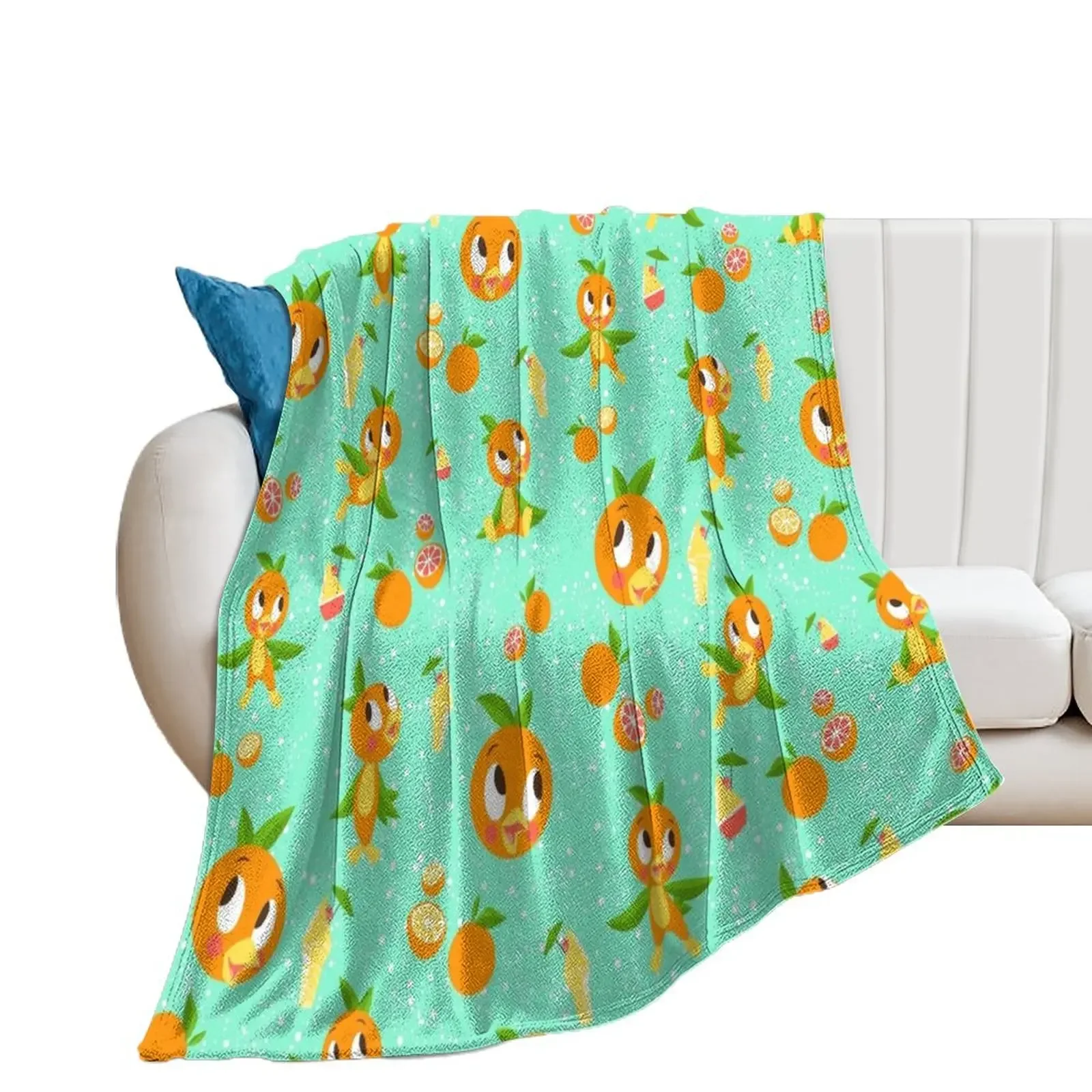 

Orange Bird with Dole whip Throw Blanket Tourist Winter beds Moving Blankets