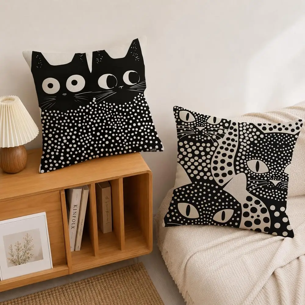Artist Y-Yayoi K-Kusama Cushion Cover Natural Linen Pillowcase Set, All-in-One Decor for Sofa, Bedroom & Chair
