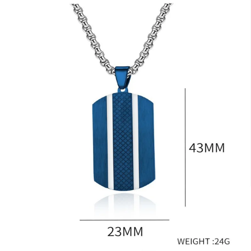 Hip Hop Bar Brushed Waterproof Tarnish Free  Stainless Steel Jewelry Pendant Necklaces for Men Man Male Source Factory