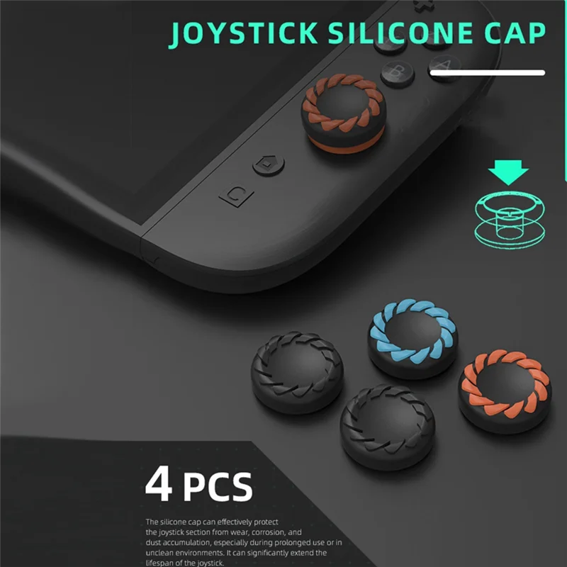 AA60-For Switch2 Joycon غطاء سيليكون غطاء عصا التحكم لنينتندو سويتش 2 غطاء الفطر غطاء رأس واقي غير قابل للانزلاق