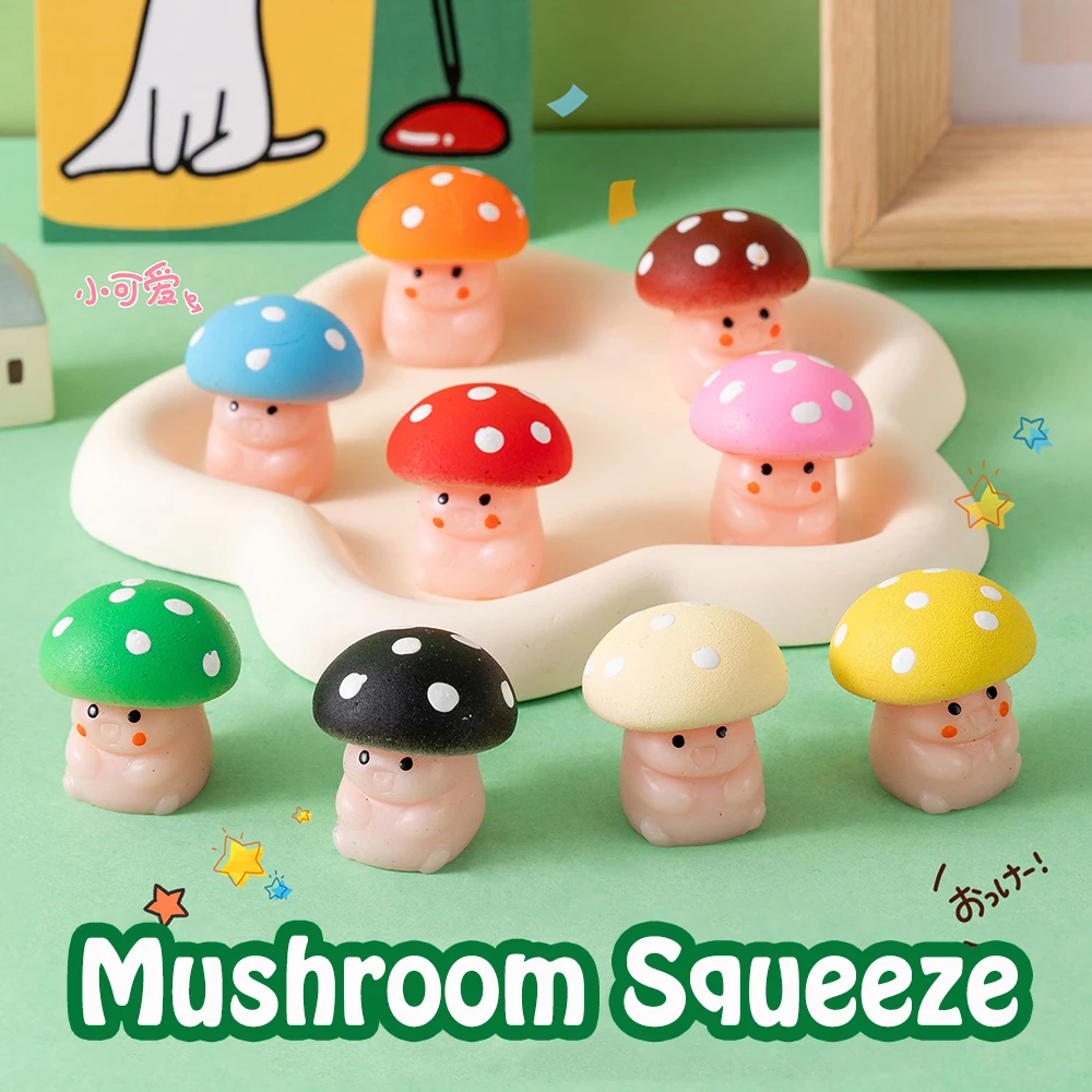 Leuke Paddestoel Squeeze Stress Fidget Speelgoed Mochi Squishy Verjaardagsfeestje Gunsten voor Kinderen Speelgoed Voor Klaslokaal Prijzen Goodie Bag