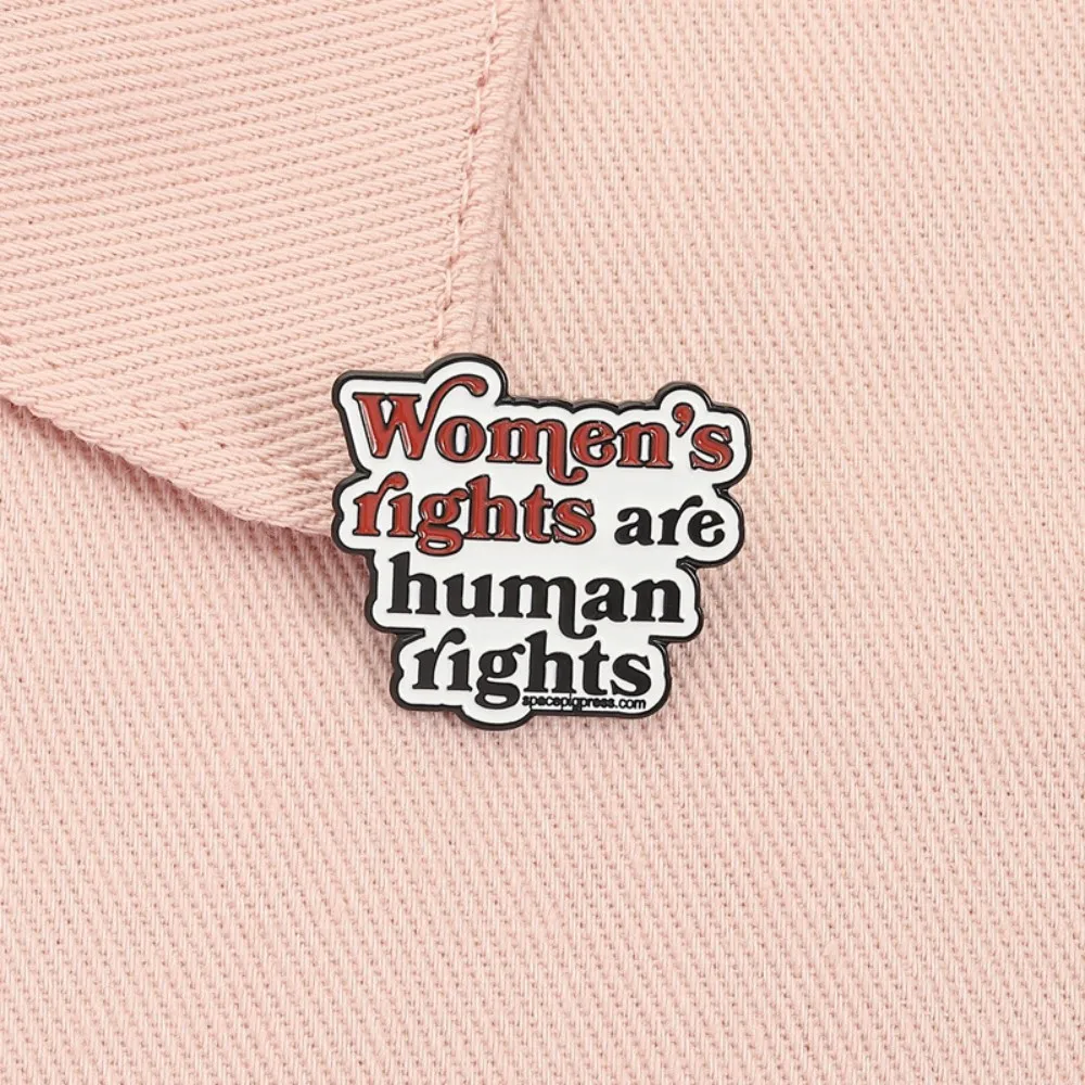 Women's Rights Are Human Rights Enamel Pins Feminist Lettering Brooches Feminist Jewelry Gift for Women Lapel Badge Accessories