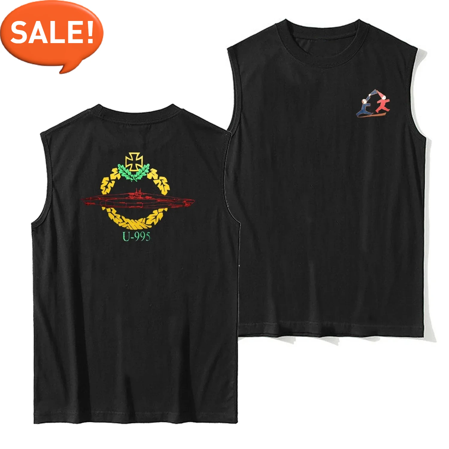 

Немецкая темно-синяя майка U-образной лодки времен Второй мировой войны U-995, майка подводной лодки, 100% хлопок, с круглым вырезом, летние повседневные мужские майки, футболка без рукавов, уличная одежда в стиле ретро