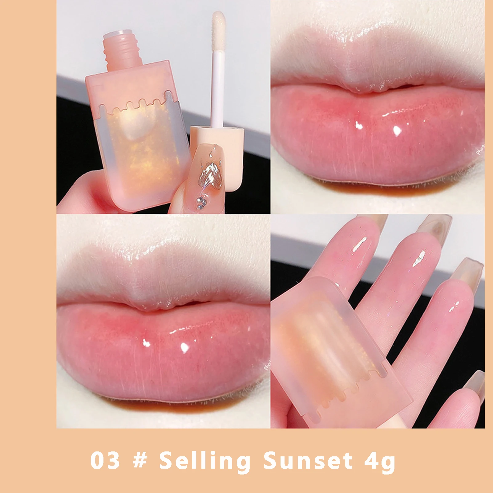 Espelho Glass Lip Glaze Esfoliante Fading Lip Lines Lip Liquid Para Todos Os Tipos De Pele