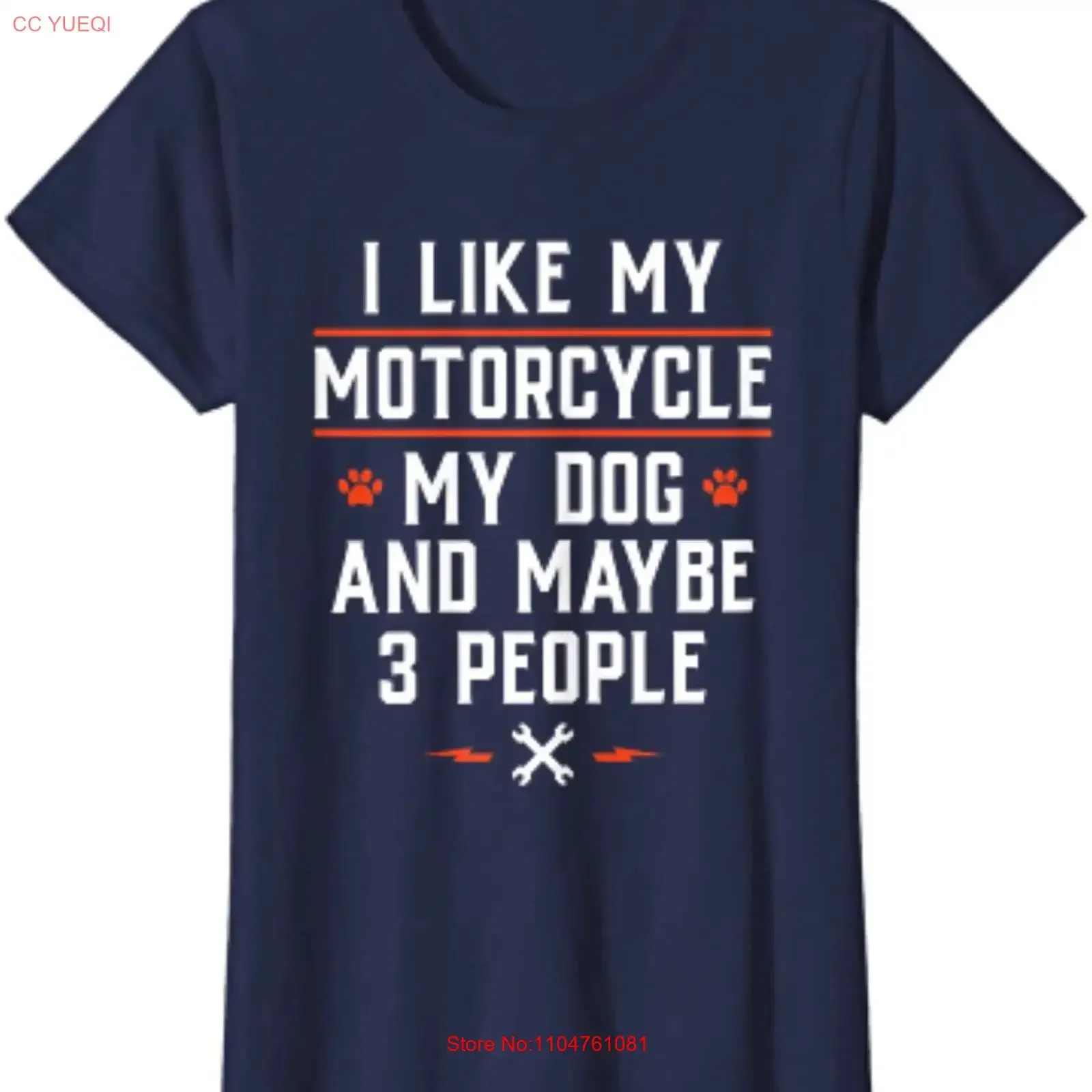 I Like My Motorcycle Dog And Maybe 3 People Funny Ladies' Crewneck T Shirt vintage Washed Comfortable homme fashion Casual Soft