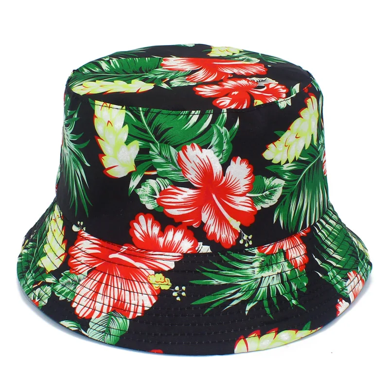 

Hats Outdoor Fishman Cap Wide Brim Beach Flower Print SunCaps Men Women Flora Bucket Hat Summer Chapeau Adult Buckets Sun Hat