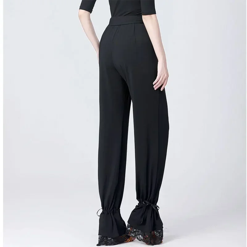 Elastische taille Latin Dance oefenbroek Krimpende kanten broek Ballroomdans Damesbroek Dameskleding