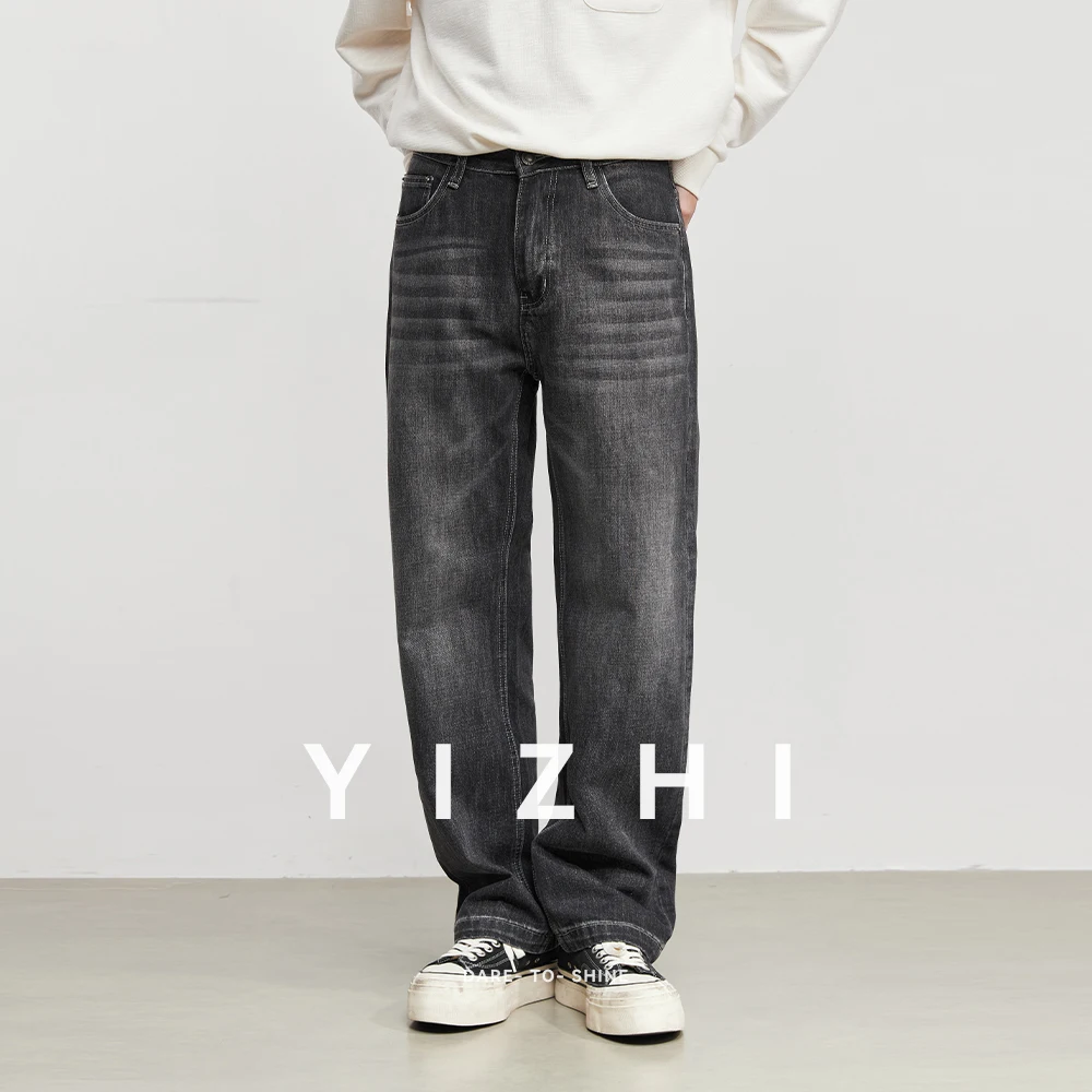 

Модные мужские модные прямые джинсы, осень 2022, новые потертые широкие повседневные брюки в стиле ретро