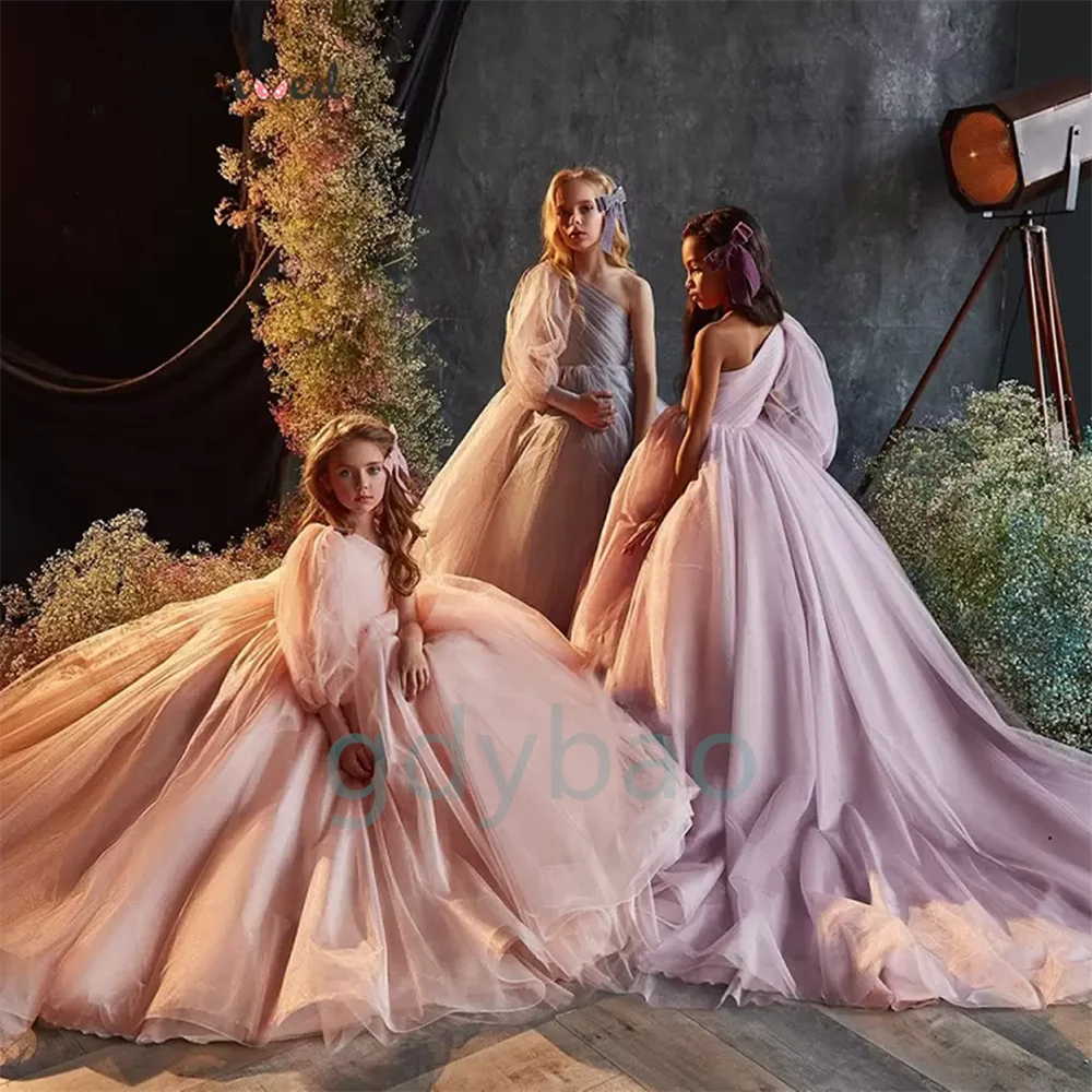 Vestido de boda de flores para niña, vestidos de fiesta de cumpleaños para niños, vestido de baile de primera comunión, vestidos de niña para fiesta muy elegante