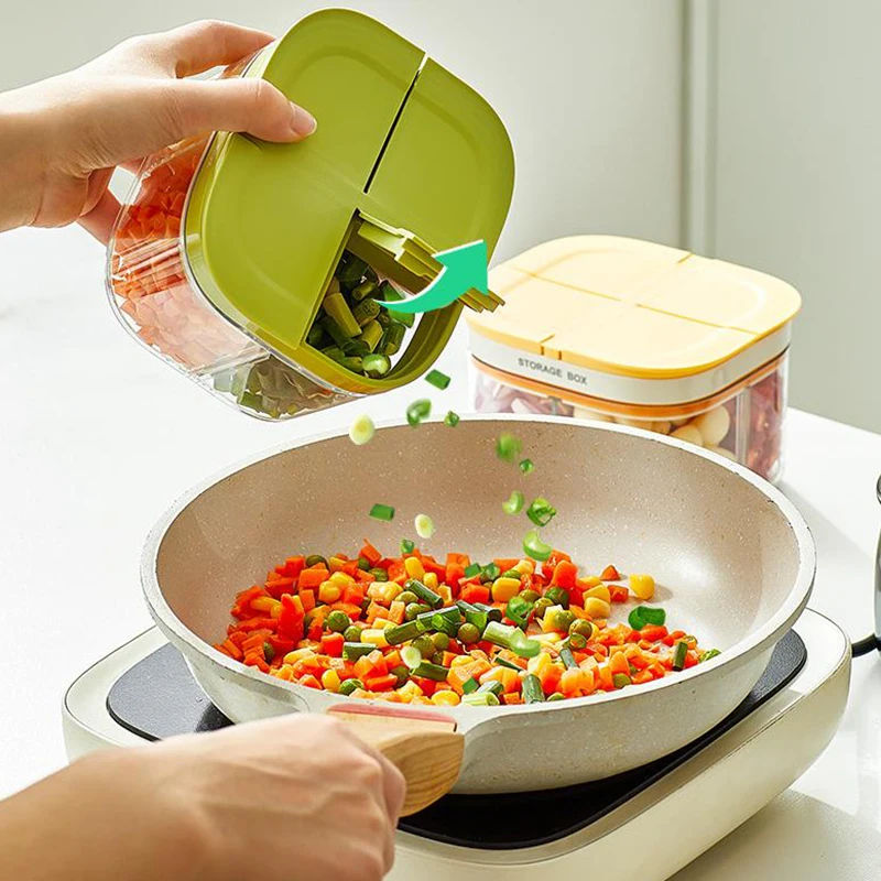 حاويات تخزين المواد الغذائية مع أغطية محكمة الغلق، حاوية حفظ الثلاجة الطازجة، حاوية تخزين الفاكهة، تخزين البصل والزنجبيل والثوم