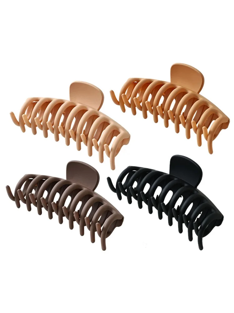 4-teiliges Krallen-Clip-Set – große Krallen-Clips, nicht abfärbende Gummifarben-Clips, quadratische Haarspangen, Hai-Clips, Anti-Rutsch-Clips – Detail 4