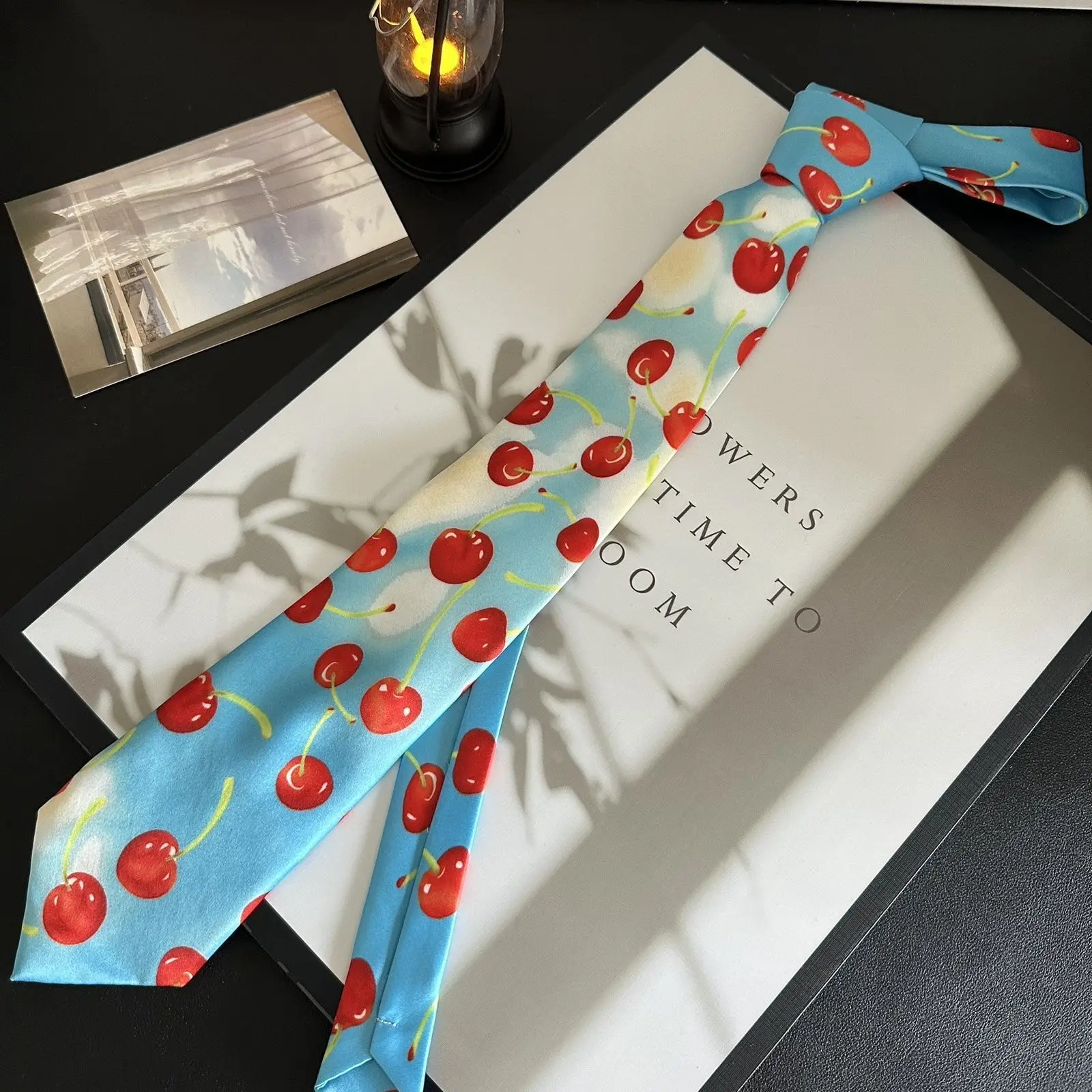 Modische Damen-Krawatte mit Blumenmuster für Erwachsene, 8 cm breit, Polyester, schmal geschnitten, für Hemden, Anzüge, Party-Accessoires, Retro-Kunst, Persönlichkeits-Krawatte – Detail 7