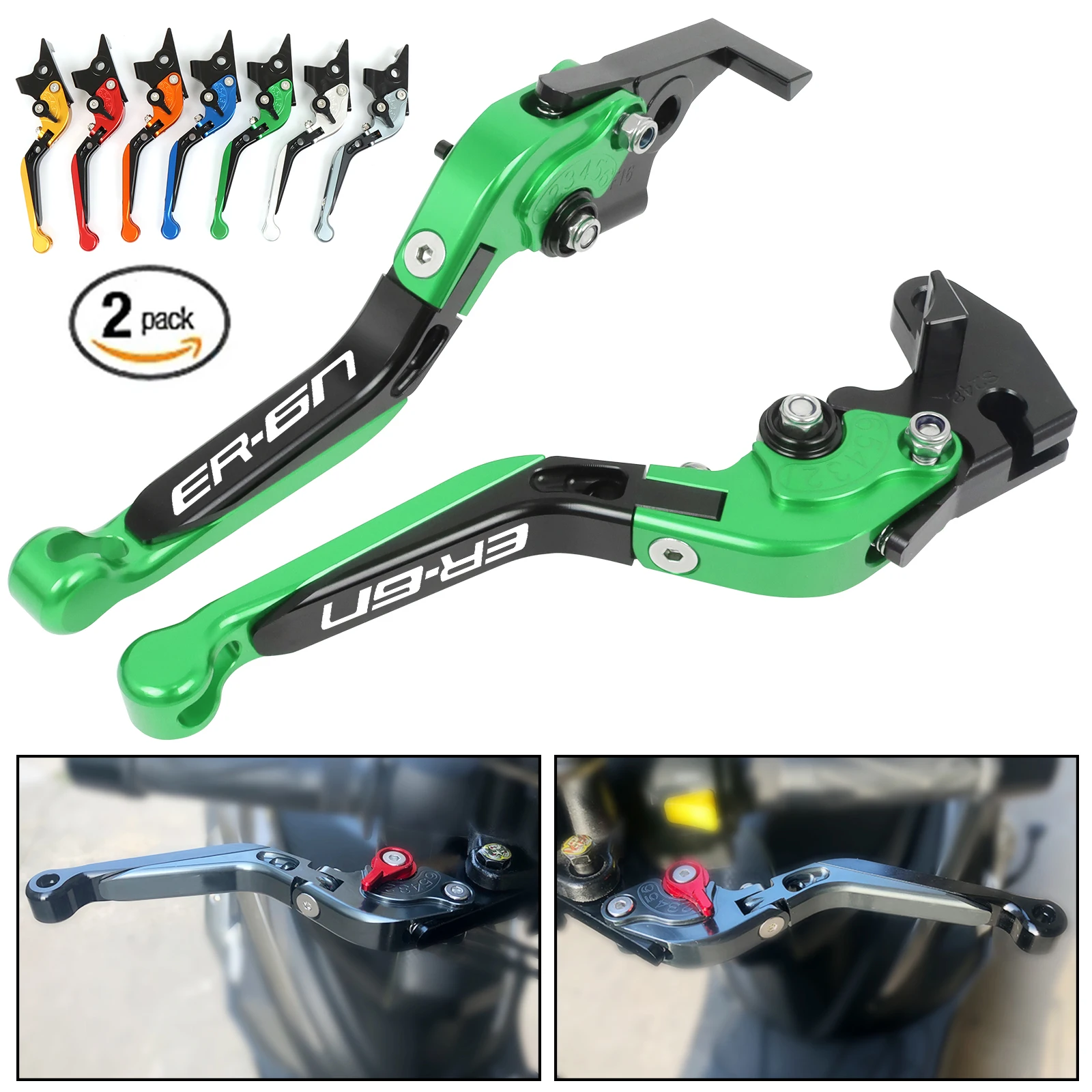 

For Kawasaki ER6N ER-6N ER 6N ER-6F 2006-2008 Motorcycle Accessories Folding Adjustable Brake Clutch Levers Extendable Handlebar