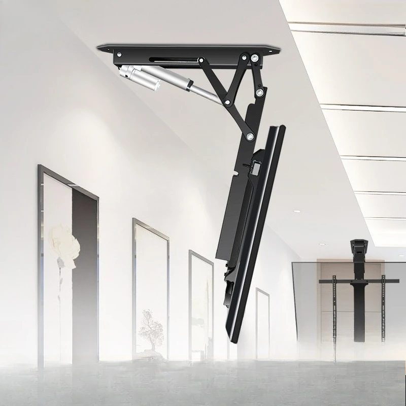 

TV electric flip device remote control lift hanger can hide ceiling bracket folding and rotating 32-75 inches