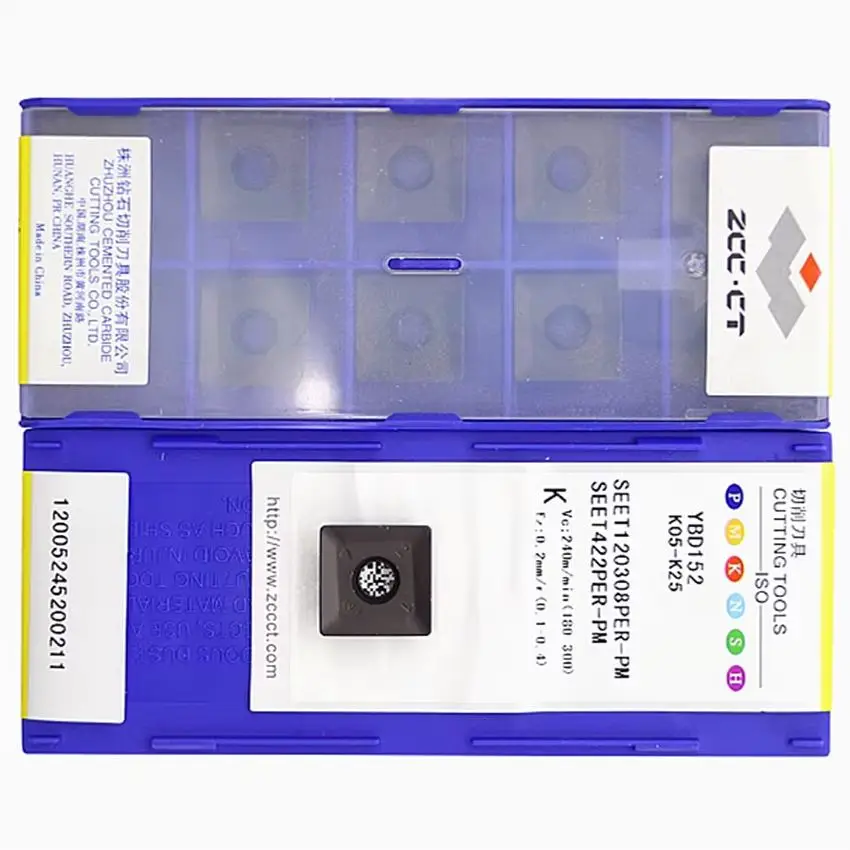 

SEET120308PER-PM YBD152/SEET120308PER-PM YBD252 ZCC.CT SEET120308PER-PM CNC blade carbide inserts milling inserts 10pcs/box