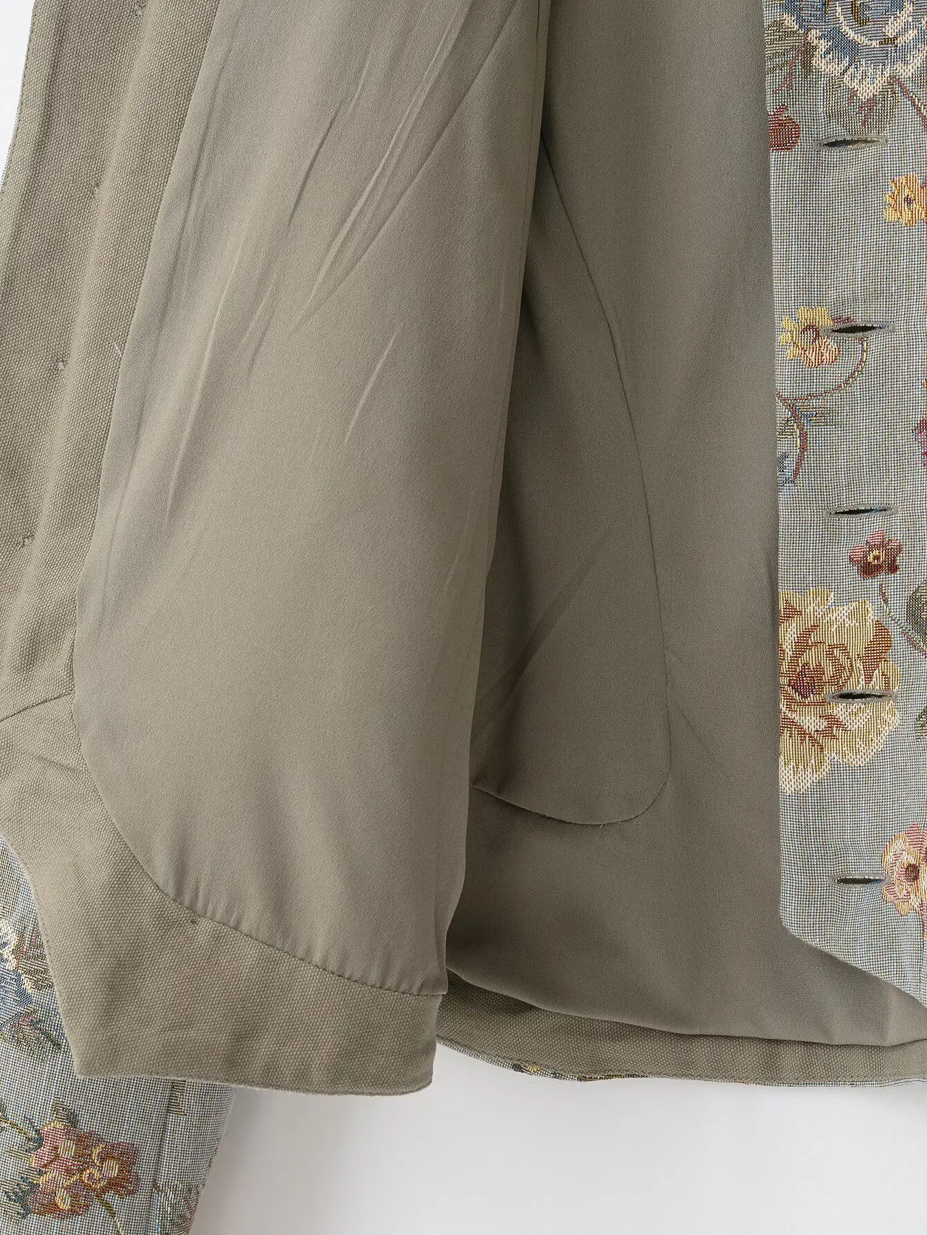 TFMLN 2026 Damen Pailletten-Blumenjacke Stehkragen Knopfleiste Vorne Elegante Lässige Oberbekleidung Mode Neue Schlanke Passform Bedruckter Kurzer Mantel – Detail 10