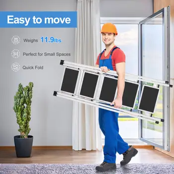 Wedyvko 다기능 가정용 접이식 사다리, 신축성 있는 헤링본 사다리, 다기능 5단 계단 10 best sales 계단 - №8