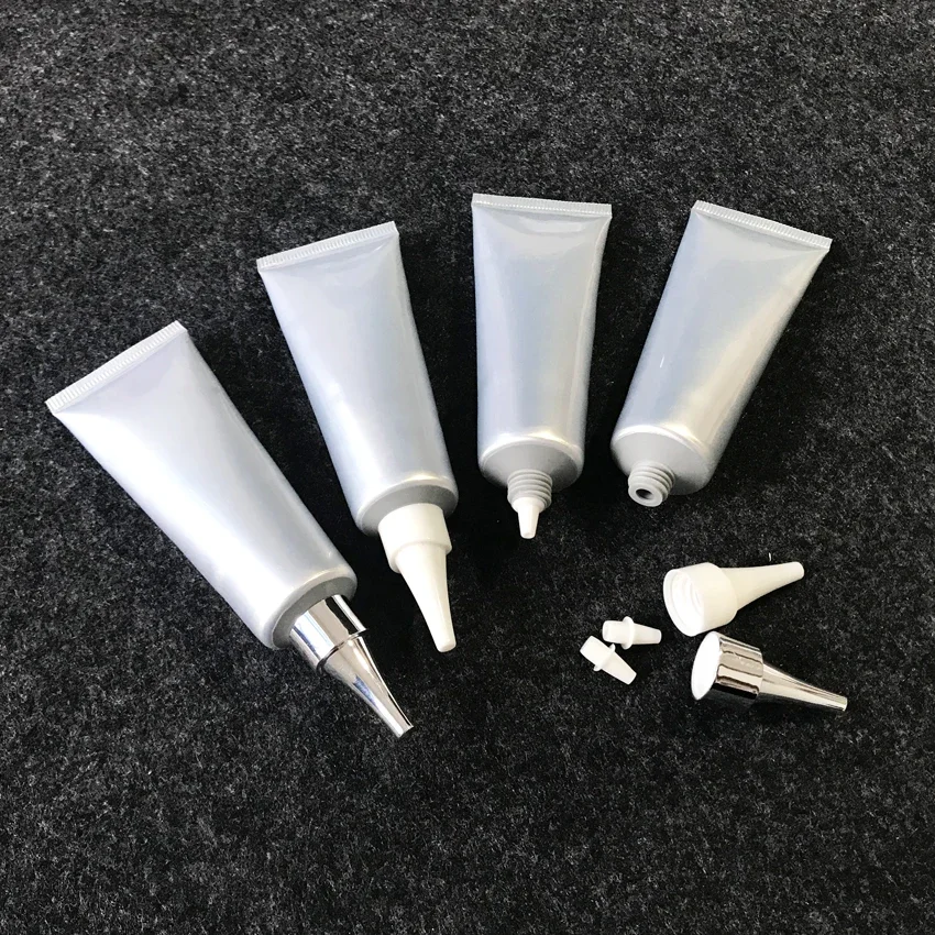 

30ml Silver Aluminum Plastic Soft Bottle 30g Empty Squeeze Tube Eye Cream Makeup Lip Gloss Lotion Refillable Container